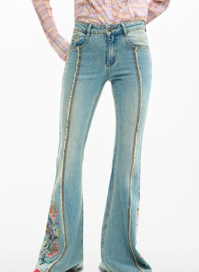 ديسيجوال بنطلون جينز مع طراز علوي من الزهور